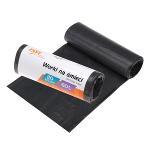 Worki na śmieci 60L czarne 20 sztuk HDPE RAVI